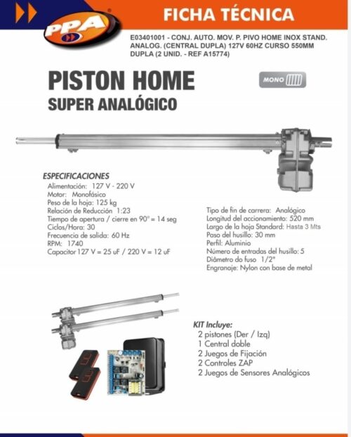 Abre rejas Pivo Home Super Analógico PPA